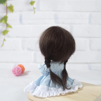Muziwig 1/8 Moda BJD Sintetičnih moher lutka lasulje Srčkan Updo lutka lase velikost 3-4 inch 5-6inch lasuljo lutka dodatki