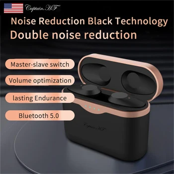 NAS Kapetan Brezžični Čepkov Smart AI Zmanjšanje Hrupa Tehnologija TWS Slušalke 40H Dolžina IPX7 Nepremočljiva Bluetooth 5.0