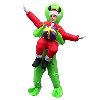 Nov Napihljiv Božič Cosplay Kostume Božič Santa Clus Vožnja na me Tujec Kostum Fancy Carnival Party Disfraz za Žensko, Moškega