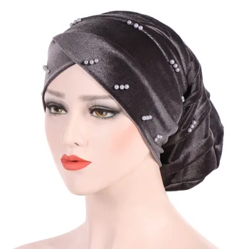 Nova Ženska Hijabs Turban Head Kapa Klobuk Beanie Ženske Lase Pribor Muslimanskih Šal, Kapa Izpadanje Las