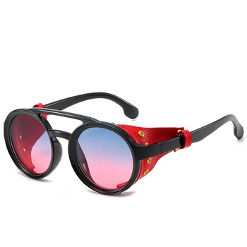 Novo blagovno ZNAMKO DESIGN Steampunk sončna Očala Moda za Ženske, Moške Krog Punk sončna Očala Letnik UV400 Sunglass Odtenki gafas de sol