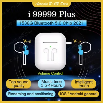 NOVO i99999 Plus TWS Nadzor Glasnosti Slušalke Brezžične Bluetooth Slušalke 10D Super Bass 1:1 Air2 z Besedilom Čepkov PK i90000 Max