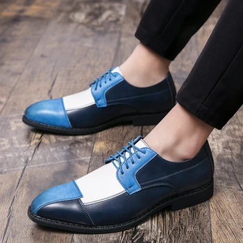Novo Pomlad Jesen Fashion Urad za Moške čevlje, Klasične Usnjene Moške Poslovno Obleko, Čevlji za svate Oxford Čevlji Velikost 38-48
