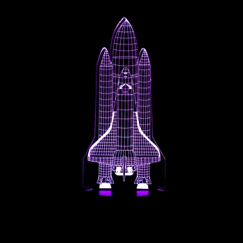 Novost Luminaria 3D Raketa Nočna Otroci Led namizne Svetilke, Spalnica Postelji Noč Svetlobe 7 Sprememba Barve Spanja luç Darila