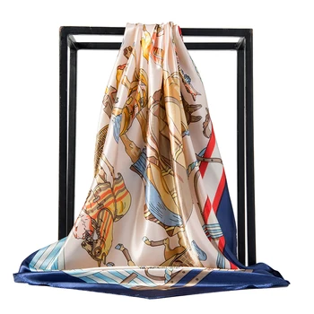 O CHUANG Modni Šal Ženske Luksuzne blagovne Znamke foulard Saten Šali Velika Velikost Lase Kvadratnih Svilene Rute Za ženske bufanda mujer