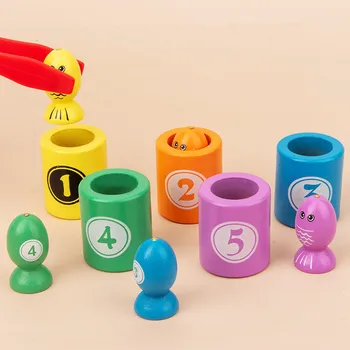 Otroci Lesene Magnetne Ribolov Starš-Otrok Interaktivni Matematiko Igrače Igra Montessori Izobraževalne Igrače za Otroke, Baby Kopel Igrače