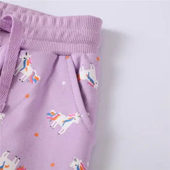 Otroci Zimska Oblačila Bombaž Sweatpants za Dekleta Baby Dekleta Hlače Risanka Celotno Dolžino Hlače Risanka Samorog Tiskanja Nova Moda
