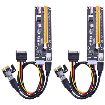 PCI Express 16X, da 1X Powered Riser vmesniško Kartico s 60 cm USB 3.0 Podaljšek in 4-Pin MOLEX, da SATA Napajalni Kabel