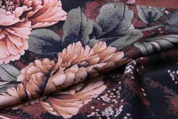 Pozimi in spomladi deerskin žamet peony karamelo plašč tiskane tkanine oblačila high-end ročno jarek plašč tkanine