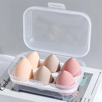 Pregledna 6 Omrežij Potovanja Lepoto V Prahu Puff Škatla Za Shranjevanje Ličila Jajce Sušenje Primeru