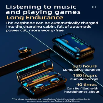 Proste roke Stroki ušesa telefonov Bluetooth 5.0 Slušalke 3D Stereo Bas TWS Brezžične Slušalke LED Šport Slušalke zraka dot+Mikrofon Za Telefon