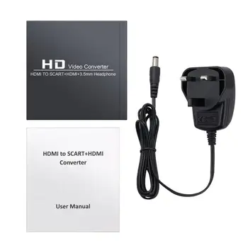 PROZOR HDMI NA HDMI Adapter HDMI NA SCART Pretvornik L/R stereo zvočni signal Adapter s 3,5 mm izhod za Slušalke in Adapter