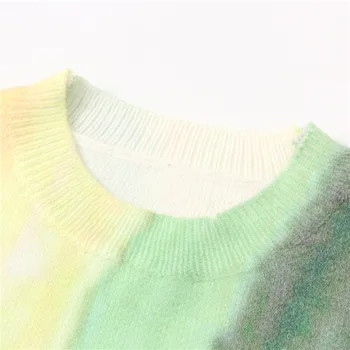 Pulover pulover ženske 2020 nov modni priložnostne vse-tekmo, pleteni pulover ženske, tisk svoboden dolgo sleeved krog vratu jopica