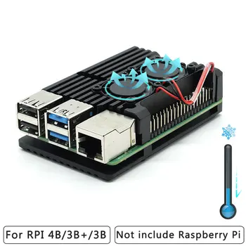 Raspberry Pi 4 Model B Aluminija, Kovinsko Ohišje z Super Dve Hladilni Ventilator + napajalnik+32GB Kartico+HDMI za Raspberry Pi 4B Pi4