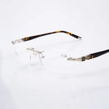 Rimless Moški Slog Titanove Zlitine Proti Blue Ray Obravnavi Očala Moda Kvadratnih Kakovosti 1.59 PC Presbyopia Očal Okvir za Moške