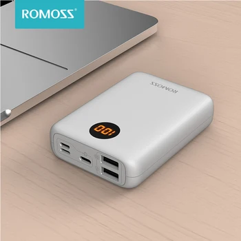 ROMOSS OM10 Mini Power Bank 10000mAh Dvojni USB 10000 mAh Powerbank Zunanji Baterijski Polnilec Za Huawei iPhone Xiaomi
