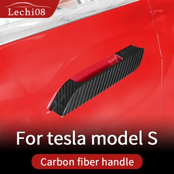 Ročaj kritje za avto tesla model s tesla 2018 model s tesla avto dodatki tesla model s ogljikovih vlaken zunanjost