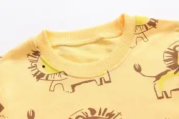 SAILEROAD Lev Tiskanja Spomladi Leta 2020 Fantje blagovne Znamke Oblačil Otroci Hoodies & Sweatshirts Fant Bombaž Živali Vzorec Otroci sweatshirts