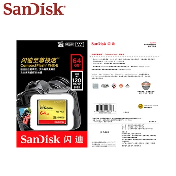 SanDisk Pomnilniško Kartico 32GB 64GB 128GB CF Kartica Extreme High Speed Compact Flash Kartice UDMA-7 VPG-20 Full HD Video Kamera
