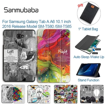 Sanmubaba Tablični Primeru za Samsung Galaxy Tab A6 10.1 palčni 2016 PU Usnje Magnetni Flip Stojalo Smart Cover Funda SM-T580 T585