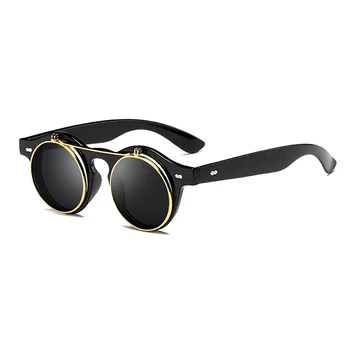 SAYLAYO Nov Modni Letnik Flip Up SteamPunk sončna Očala Classic Double Layer Elektronske Design sončna Očala UV400 Zaščito