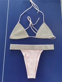 Seksi Visoko pasu Bikini komplet ženske kopalke biquini Okrasnih kopalke ženska push up bikini 2020 mujer kopanje, plavanje obleko