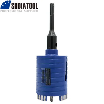SHDIATOOL 2pcs Lasersko Varjeni Jedro Svedra Malo Vključno Center Drill in SDS-Plus Adapter Dia 68mm Navoj M16