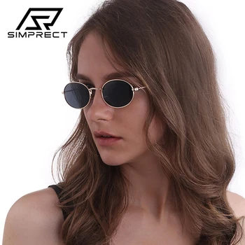 SIMPRECT Retro Polarizirana sončna Očala Ženske 2021 Letnik Roza Ovalne sončna Očala Za Moške UV400 Anti-glare Voznika Odtenkih Za Ženske