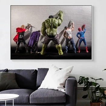Smešno Superheros Plakatov in Fotografij Stripi Film Quadro Platno Slikarstvo Cuadros Stenskih slikah, za Dnevna Soba Dekoracijo Doma
