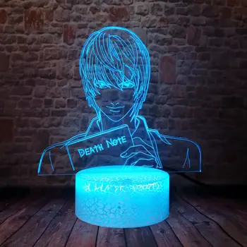 Smrt Opomba Slika Utripa Juguetes 3D LED Nočna Pisane Spreminjajoče se Svetlobe Yagami Light Kira Anime akcijski in igrače številke