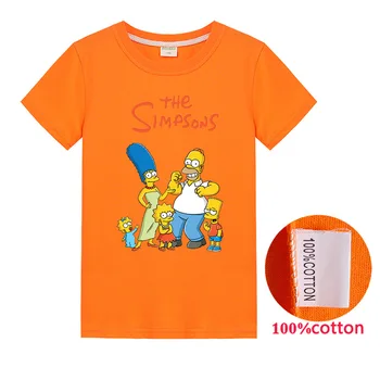 Srčkan Slog T Shirt Fant, Najboljši Prijatelj In Roza Simpsons, Moda Tisk T-shirt Dekle Beli Fant Obleke Kawaii Kratek Rokav
