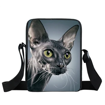 Srčkan sphynx mačka majhna torba ženske torbici dame tote crossbody vrečke deklice mini messenger bag bookbag