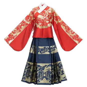 Stopnji Uspešnosti Oblačila Ženske Hanfu Cosplay Kostume Klasični Antični Cvet Visoko Pomlad Qulity Tang Bo Ustrezala Plesne Obleke