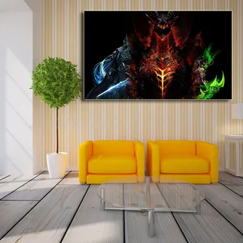 Svet Warcrafts Illidan Stormrage Lich Kralj Umetniško Platno Plakat Slikarstvo Stensko Sliko Natisniti Doma Spalnica Dekoracijo