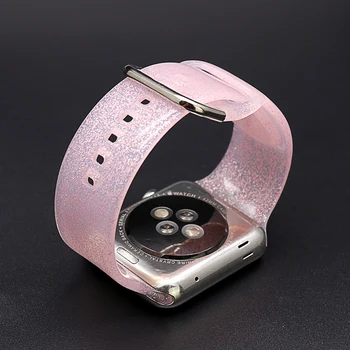 Svetleč Prah Band za Apple Gledati Serije 6 5 4 3 2 1 SE Silikona Watch Band 38 42MM za iWatch Sponke Traku 40 44 MM