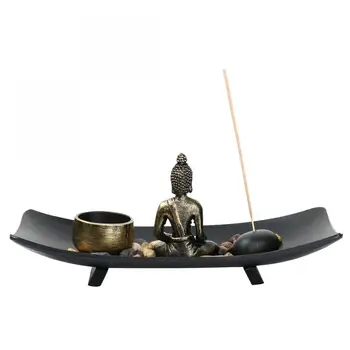 Tabletop Figurice Miniature Buda Zen Vrt Letnik Kadila Gorilnik Meditacijo Se Sprostite Kadila Palico Imetnik Za Dom Dekor Darilo