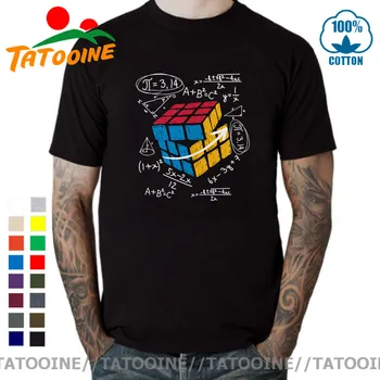 Tatooine Geek Pi Matematiko Novost Mens T-Shirt Kul Matematike Rubic Kocke T Shirt Mladi Fantje Smešno Magic Cube Matematiko Ljubitelje Darilo Tee Majica
