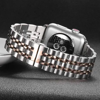 Trak Za Apple Watch band 44 mm 40 mm iwatch razredi 42mm/38 mm, iz Nerjavnega Jekla zapestja watchband za serijo 5 4 3 38/42 mm