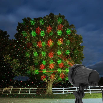 TUJEC Rdeča Zelena Gibljejo Star Pike Snežinka Božič Lasersko Svetlobo Projektor Božično Drevo Stranka Prostem Vrt Nepremočljiva Razsvetljavo