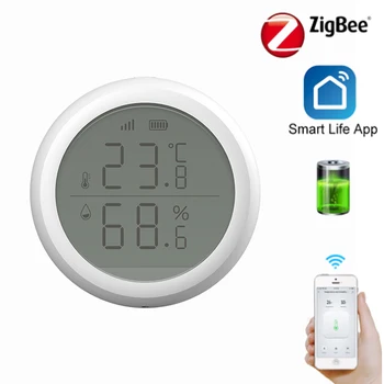 Tuya Zigbee Temperature In Vlažnosti Tipalo Z LCD-Zaslon z Enim klikom Povezave Avtomatizacijo Doma Varnostni Alarm Tuya Senzor