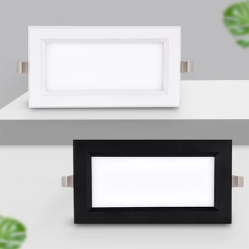 Ultra-tanek LED Kvadratni Plošči Svetlobe LED Vgradne Stropne Svetilke Črna/bela/ AC110-265V LED Downlight 12W je Topel/Hladen Notranja Luč