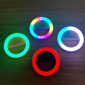 Univerzalni Selfie Obroč Svetlobe RGB Barvna Svetilka, Mobilni Telefon Objektiv Prenosni Flash Tesnilo Barva Svetlobe LED Obroč Za mobilni telefon v Živo