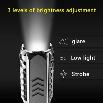 USB Polnilne LED Svetilka z Močjo Banka Vgrajen 1200mAh Litijeva Baterija Nepremočljiva Kampiranje Lahka, Prenosna baterijska Svetilka