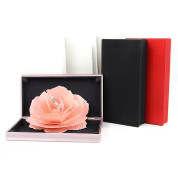 Ustvarjalne Rose Obroč Škatle Presenečenje 3D Pop Up Obroč Polje Poroko Posla Nakit Skladiščenje Imetnik Primeru Naleteli Valentinovo Darilo