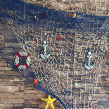 Ustvarjalni Modni Ribolov Neto Morja Lupine Zvezda Doma Dekoracijo Sredozemskega Morja Slog Stenske Nalepke Velike Stenske Slike