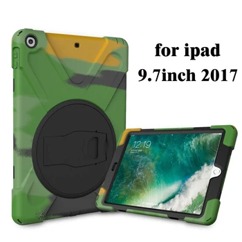 Vojska Camo Maskirnim Vzorcem Nazaj Kritje za iphone 9.7 , Trde Plastike +Mehko TPU Oklep Zaščitna torbica Za iPad 2017/2018 Sprostitev