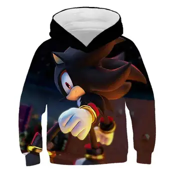 Vroče Kul Black Sonic Hedgehog 3D cartoon Otroci Hoodies za fante otroška Majica Fantje Dekleta Priložnostne otroška oblačila puloverju