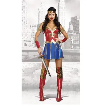 Vroče Ženske Superhero Cosplay kostumi za noč Čarovnic Dame Super Punca DianCosplay Obleka, Obleka Halloween maskiranje