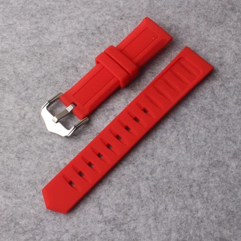 Watchband 12 mm 14 mm 16 mm 18 mm 19 mm, 20 mm, 22 mm 24 mm Črna Bela Rdeča Oranžna Modra Silikonske Gume Potapljač Watch Band Trakov nepremočljiva
