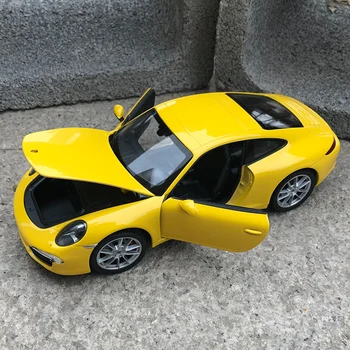 Welly 1:24 Porsche 911 CARRERA S rumene zlitine modela avtomobila die-cast igrača avto zbiranje darilo non-daljinski upravljalnik vrsta prevoza igrača